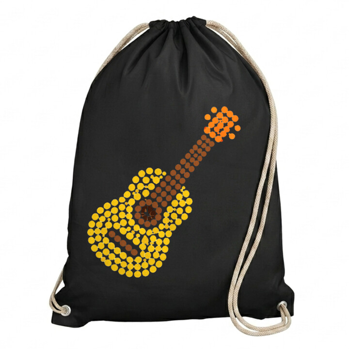Gitara z kropek - dzień kropki - worko-plecak na prezent