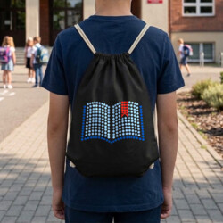 Książka z kropek - dzień kropki - worko-plecak na prezent