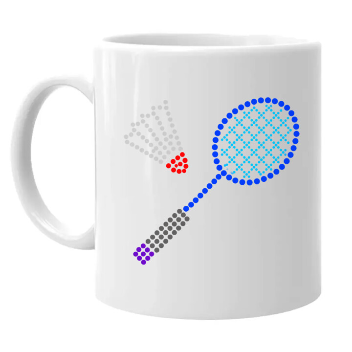 Badminton z kropek - dzień kropki - kubek na prezent