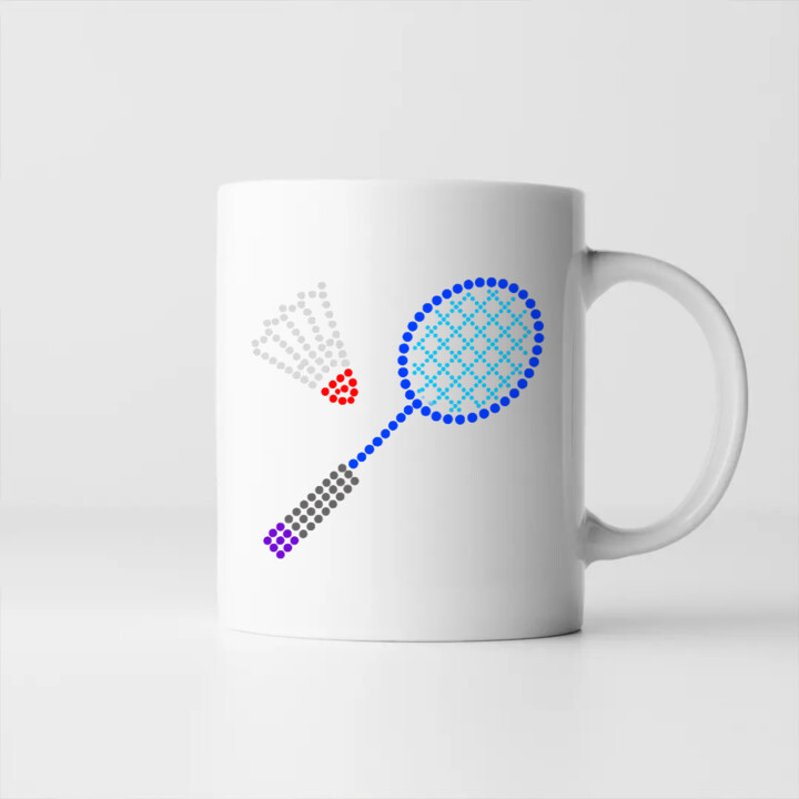 Badminton z kropek - dzień kropki - kubek na prezent