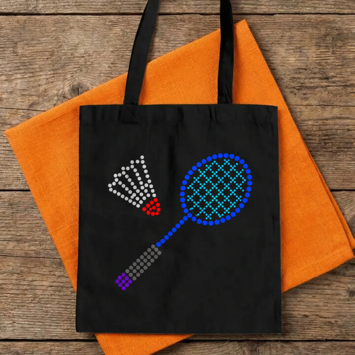 Badminton z kropek - dzień kropki - torba na prezent
