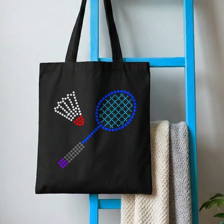 Badminton z kropek - dzień kropki - torba na prezent