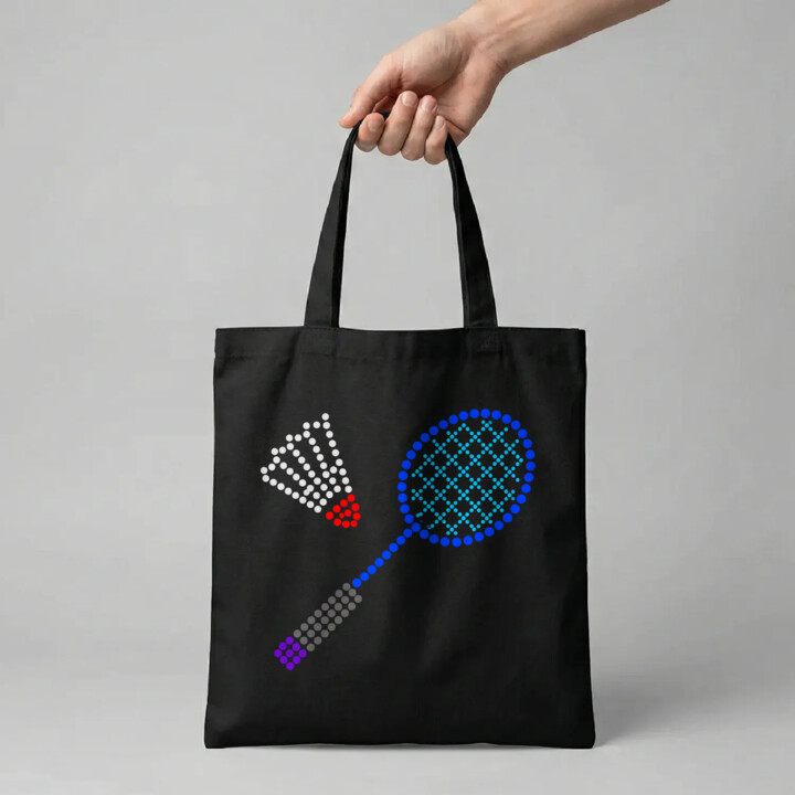Badminton z kropek - dzień kropki - torba na prezent
