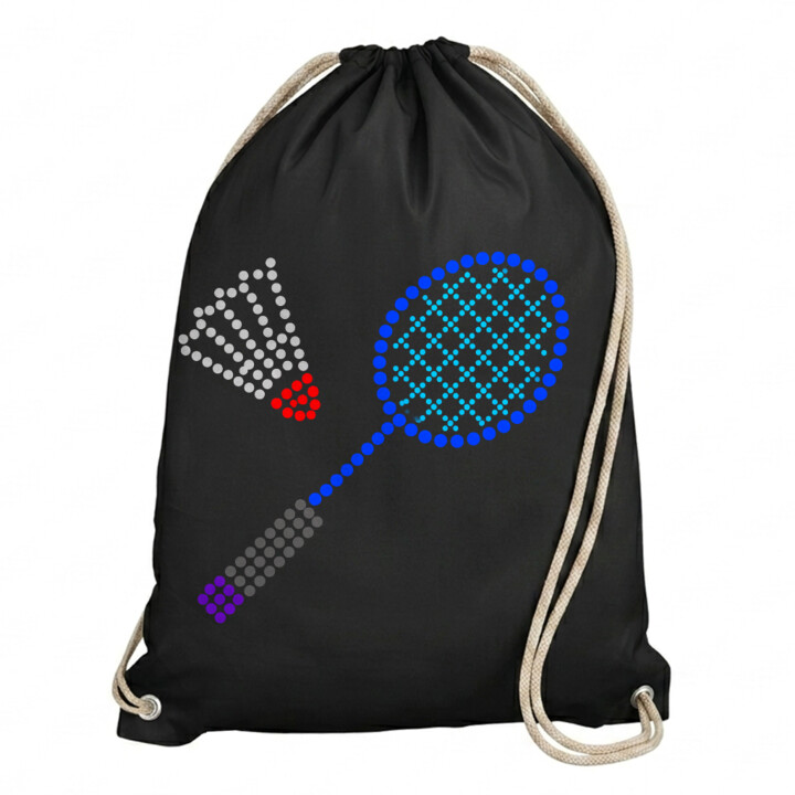 Badminton z kropek - dzień kropki - worko-plecak na prezent