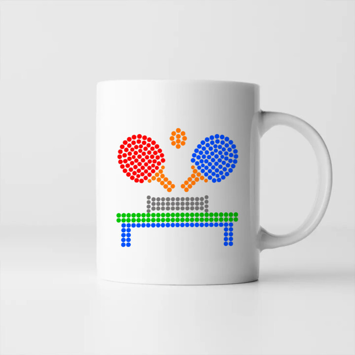 Tenis stołowy z kropek - dzień kropki - kubek na prezent