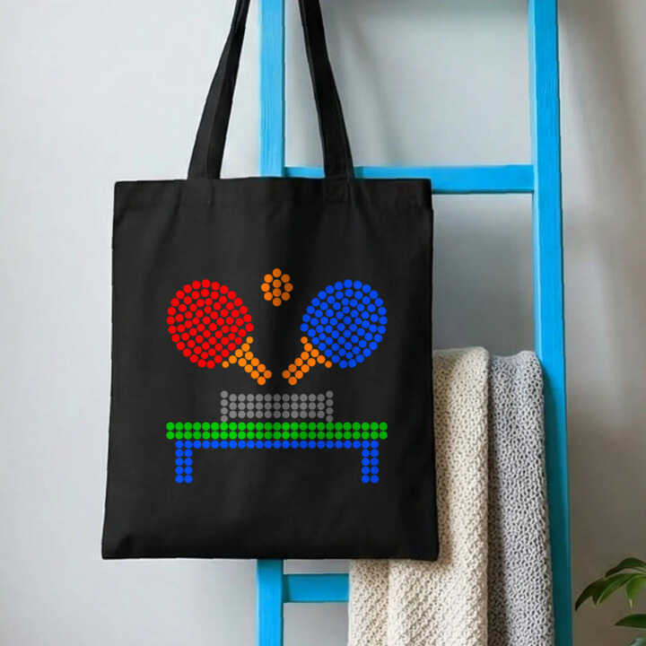 Tenis stołowy z kropek - dzień kropki - torba na prezent