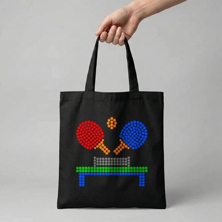 Tenis stołowy z kropek - dzień kropki - torba na prezent