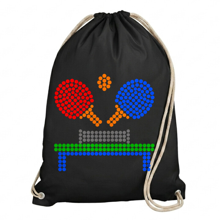 Tenis stołowy z kropek - dzień kropki - worko-plecak na prezent