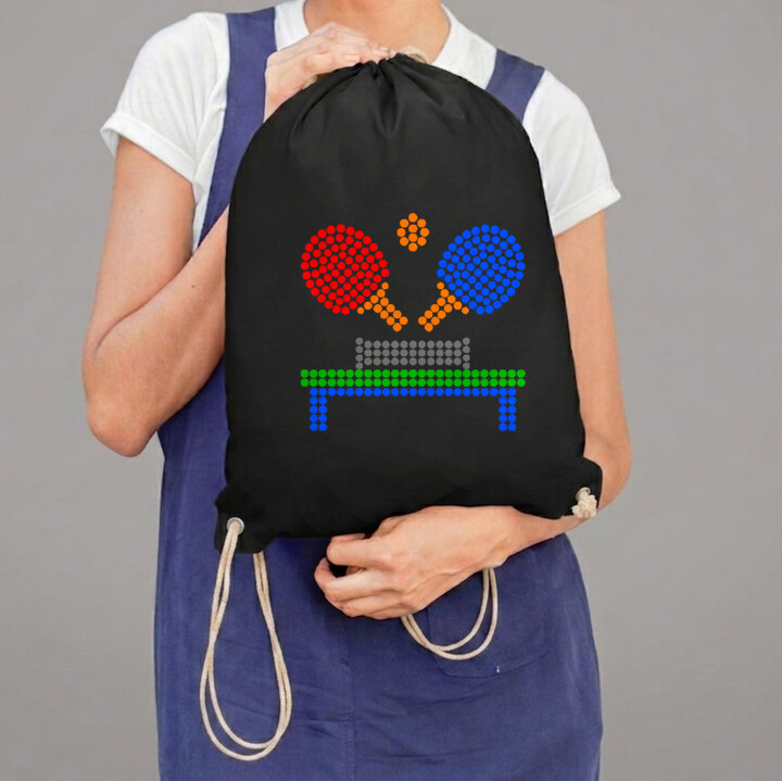 Tenis stołowy z kropek - dzień kropki - worko-plecak na prezent