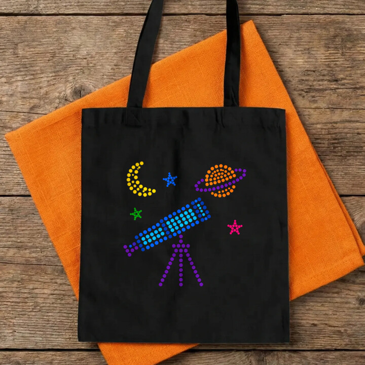 Teleskop z kropek - dzień kropki - torba na prezent
