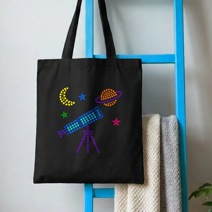Teleskop z kropek - dzień kropki - torba na prezent