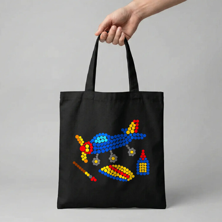 Model samolotu z kropek - dzień kropki - torba na prezent