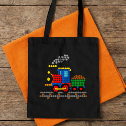 Pociąg z kropek - dzień kropki - torba na prezent
