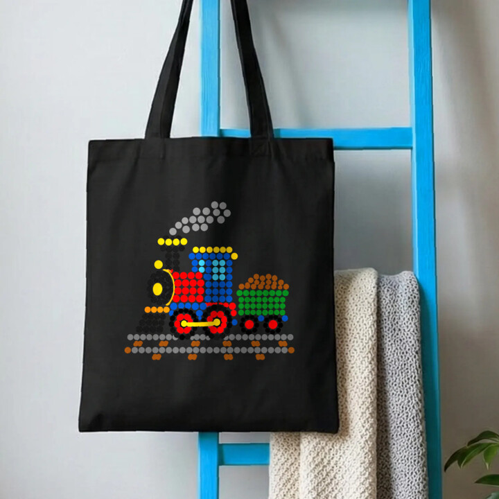 Pociąg z kropek - dzień kropki - torba na prezent