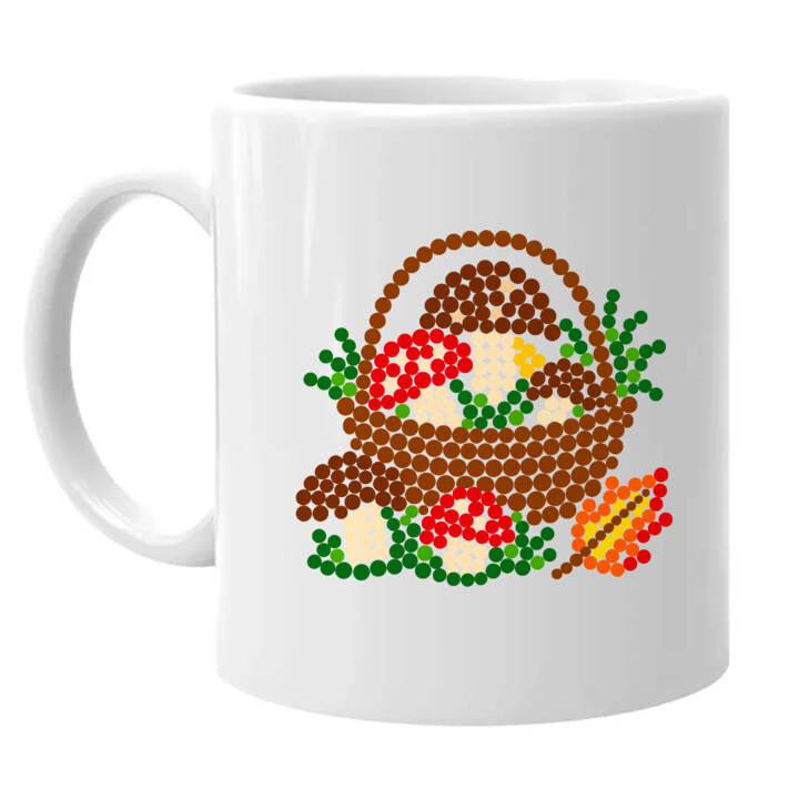 Koszyk grzybów z kropek - dzień kropki - kubek na prezent