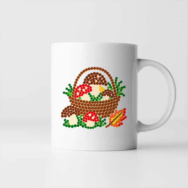 Koszyk grzybów z kropek - dzień kropki - kubek na prezent