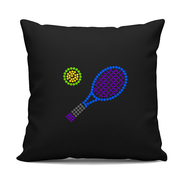Tenis z kropek - dzień kropki - czarna poduszka na prezent