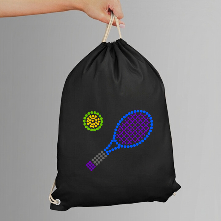 Tenis z kropek - dzień kropki - worko-plecak na prezent