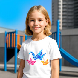 Origami z kropek - dzień kropki - dziecięca koszulka na prezent