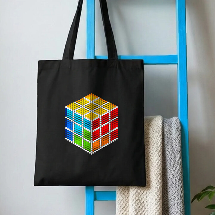 Kostka logiczna z kropek - dzień kropki - torba na prezent