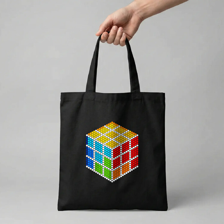 Kostka logiczna z kropek - dzień kropki - torba na prezent