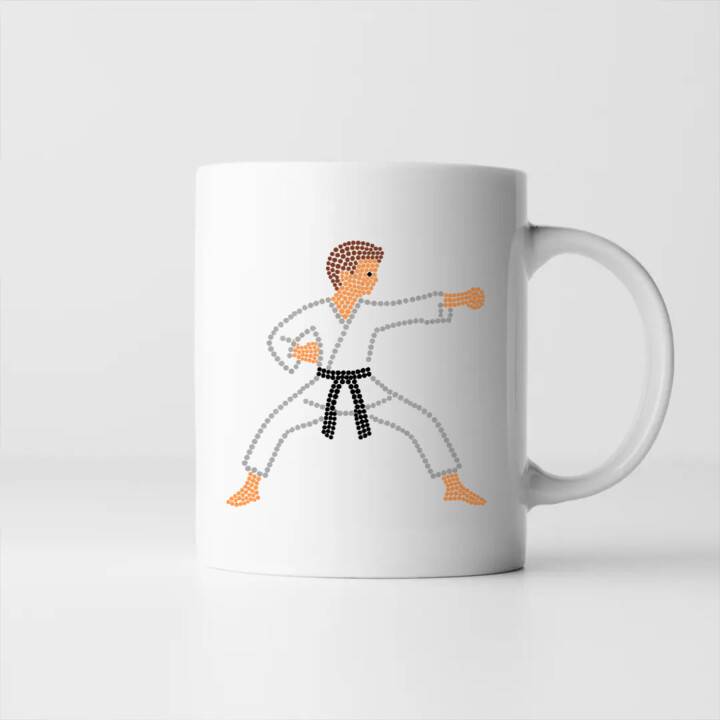 Karateka z kropek - dzień kropki - kubek na prezent
