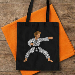 Karateka z kropek - dzień kropki - torba na prezent