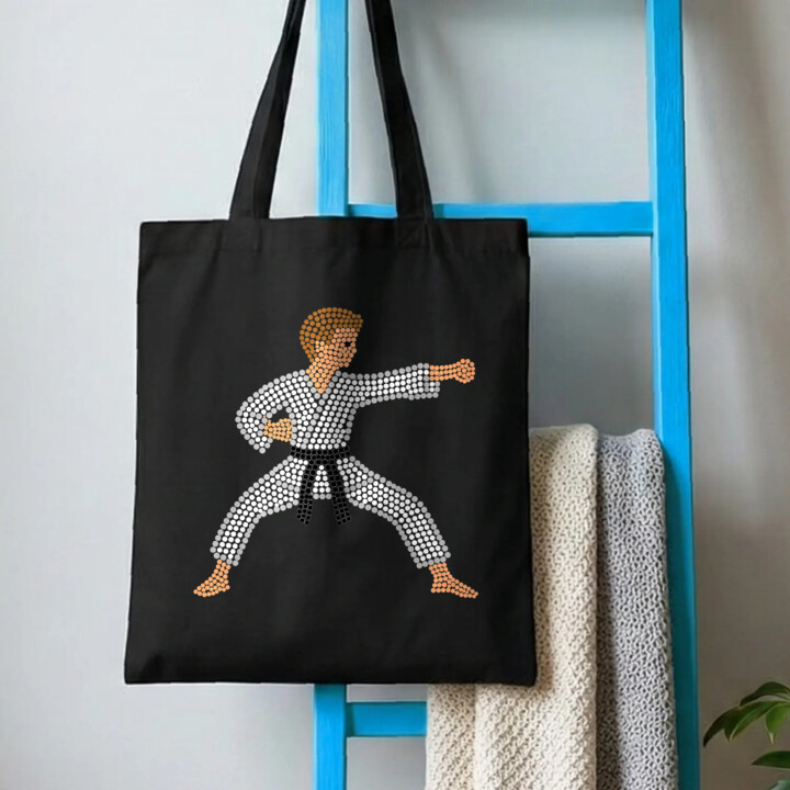 Karateka z kropek - dzień kropki - torba na prezent