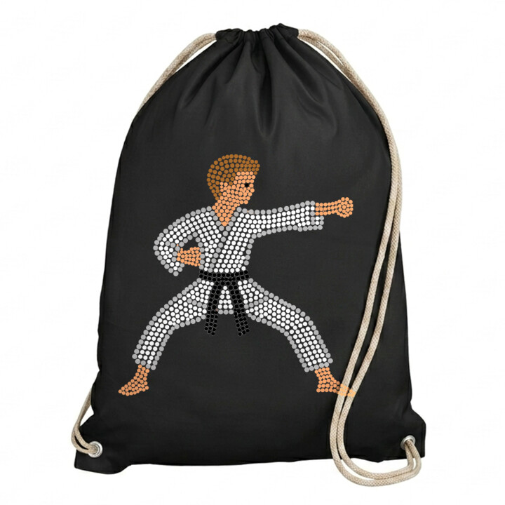 Karateka z kropek - dzień kropki - worko-plecak na prezent