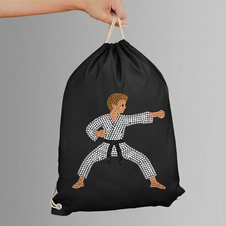 Karateka z kropek - dzień kropki - worko-plecak na prezent