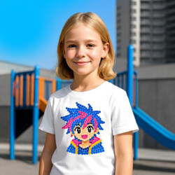 Dziewczynka anime z kropek - dzień kropki - dziecięca koszulka na prezent