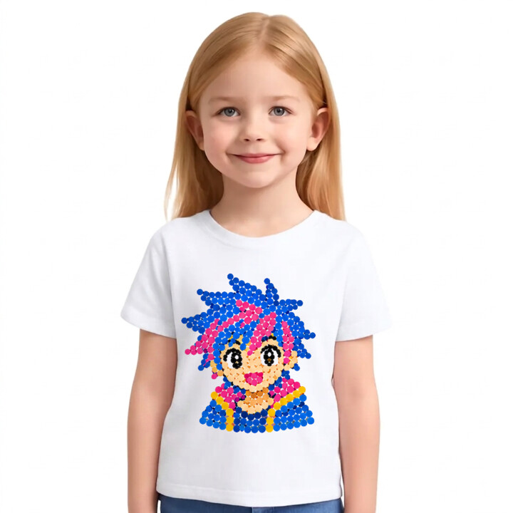 Dziewczynka anime z kropek - dzień kropki - dziecięca koszulka na prezent