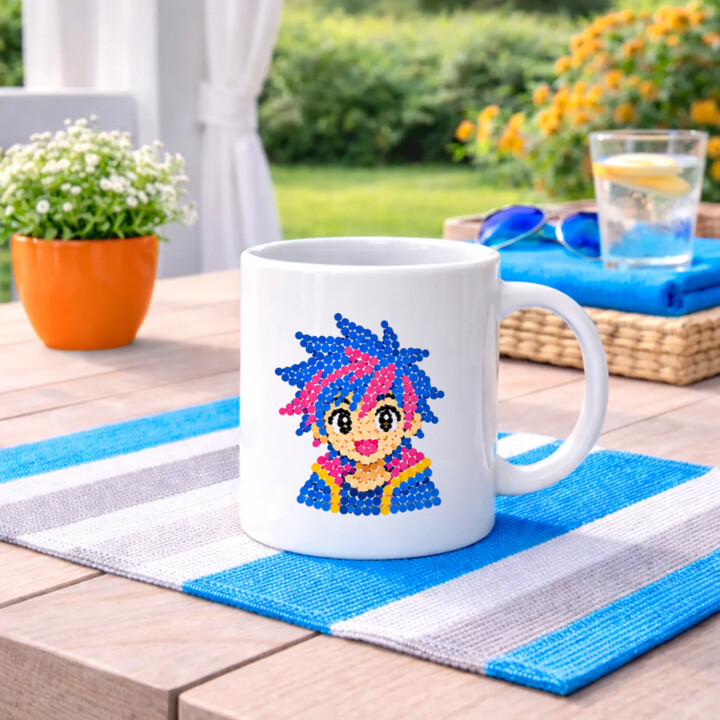 Dziewczynka anime z kropek - dzień kropki - kubek na prezent