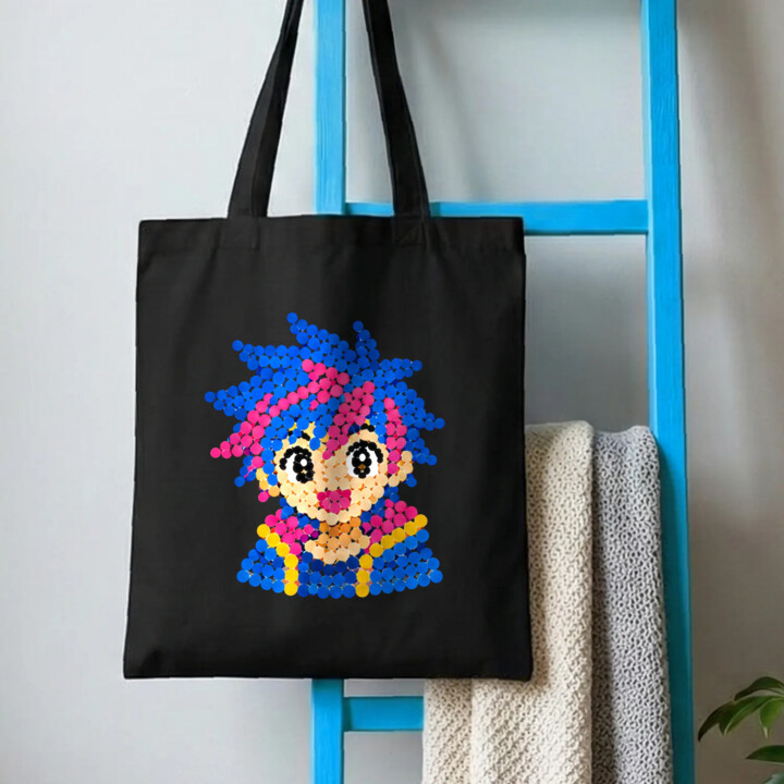 Dziewczynka anime z kropek - dzień kropki - torba na prezent