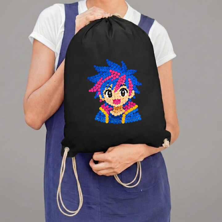 Dziewczynka anime z kropek - dzień kropki - worko-plecak na prezent