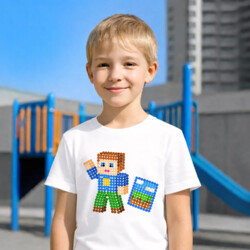 Klockowy gracz z kropek - dzień kropki - dziecięca koszulka na prezent - inspirowane Robloxem