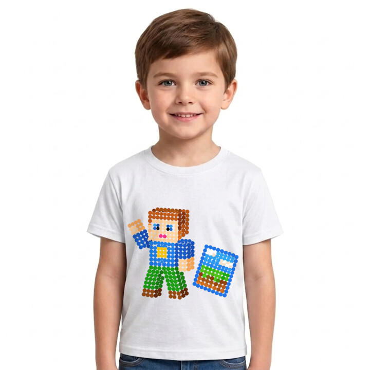 Klockowy gracz z kropek - dzień kropki - dziecięca koszulka na prezent - inspirowane Robloxem
