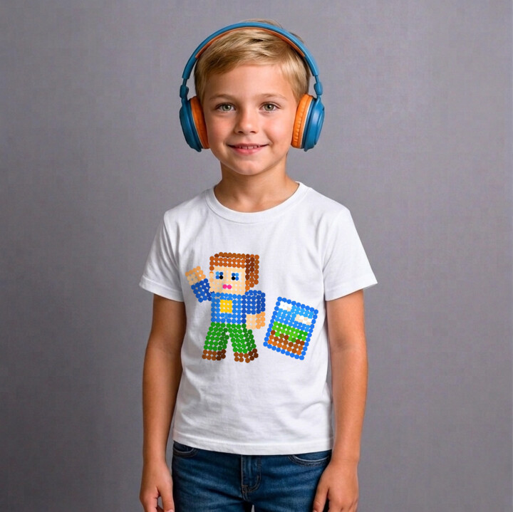 Klockowy gracz z kropek - dzień kropki - dziecięca koszulka na prezent - inspirowane Robloxem