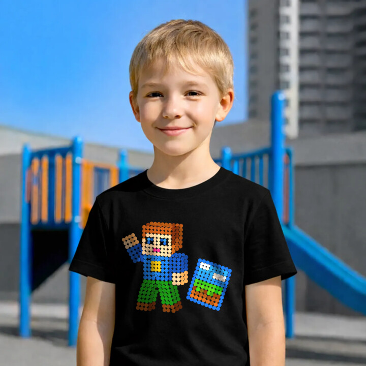 Klockowy gracz z kropek - dzień kropki - dziecięca koszulka na prezent - inspirowane Robloxem
