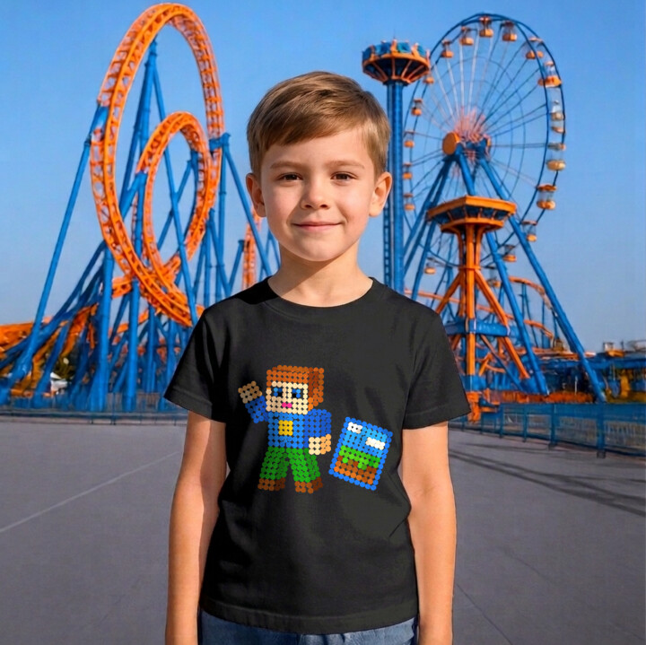 Klockowy gracz z kropek - dzień kropki - dziecięca koszulka na prezent - inspirowane Robloxem