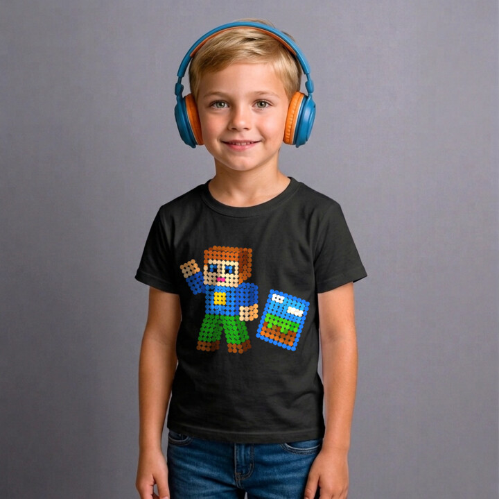 Klockowy gracz z kropek - dzień kropki - dziecięca koszulka na prezent - inspirowane Robloxem
