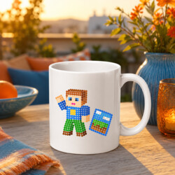 Klockowy gracz z kropek - dzień kropki - kubek na prezent - inspirowane Robloxem