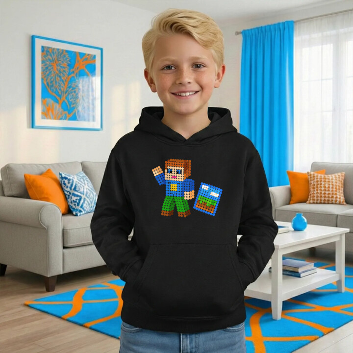 Klockowy gracz z kropek - dzień kropki - dziecięca bluza na prezent - inspirowane Robloxem