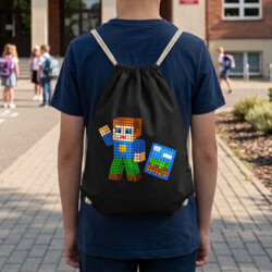 Klockowy gracz z kropek - dzień kropki - worko-plecak na prezent - inspirowane Robloxem