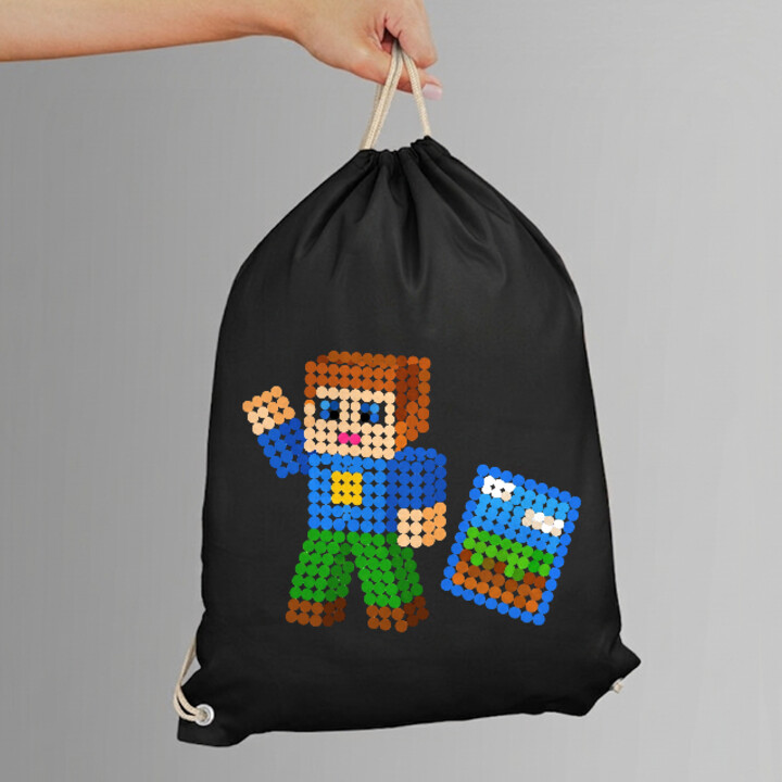 Klockowy gracz z kropek - dzień kropki - worko-plecak na prezent - inspirowane Robloxem