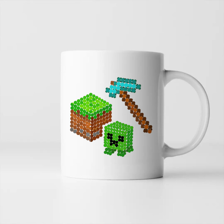 Klockowy świat z kropek - dzień kropki - kubek na prezent - inspirowane Minecraftem