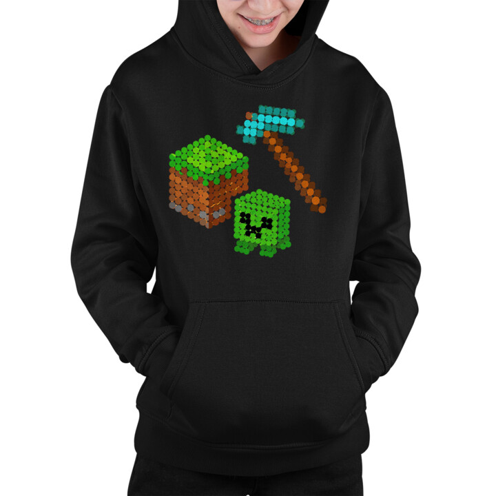 Klockowy świat z kropek - dzień kropki - dziecięca bluza na prezent - inspirowane Minecraftem