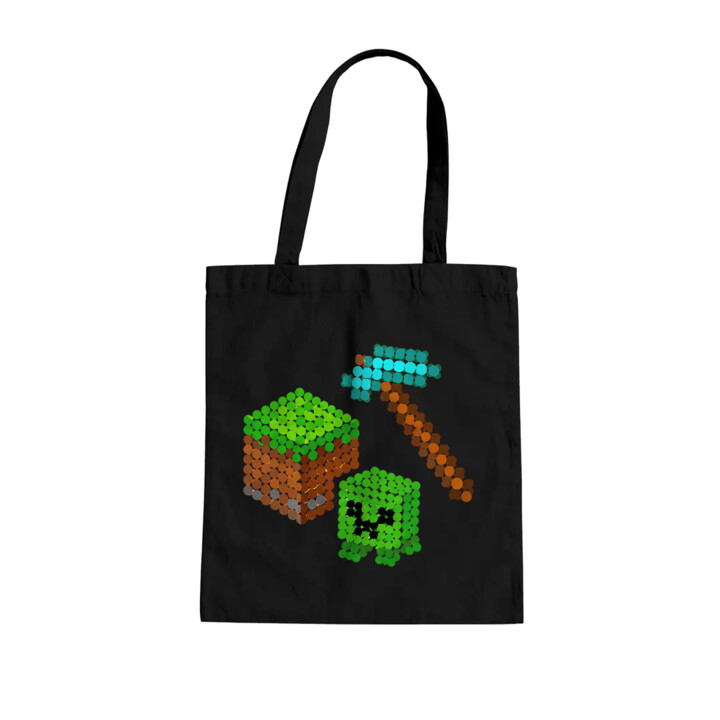 Klockowy świat z kropek - dzień kropki - torba na prezent - inspirowane Minecraftem