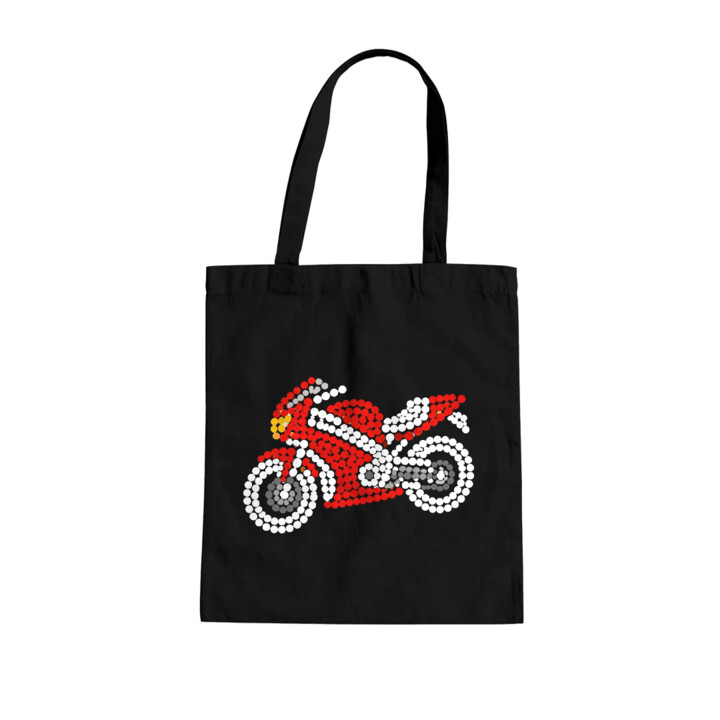 Motocykl z kropek - dzień kropki - torba na prezent