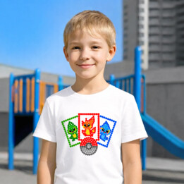 Karty kolekcjonerskie z kropek - dzień kropki - dziecięca koszulka na prezent - inspirowane Pokémonami